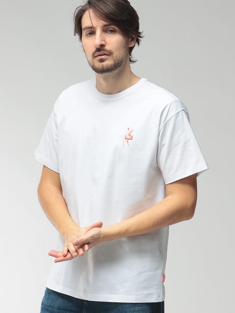 DIESEL (ディーゼル) メンズ Tシャツ 半袖 胸ロゴ クルーネック カットソー DSA220050PLAT