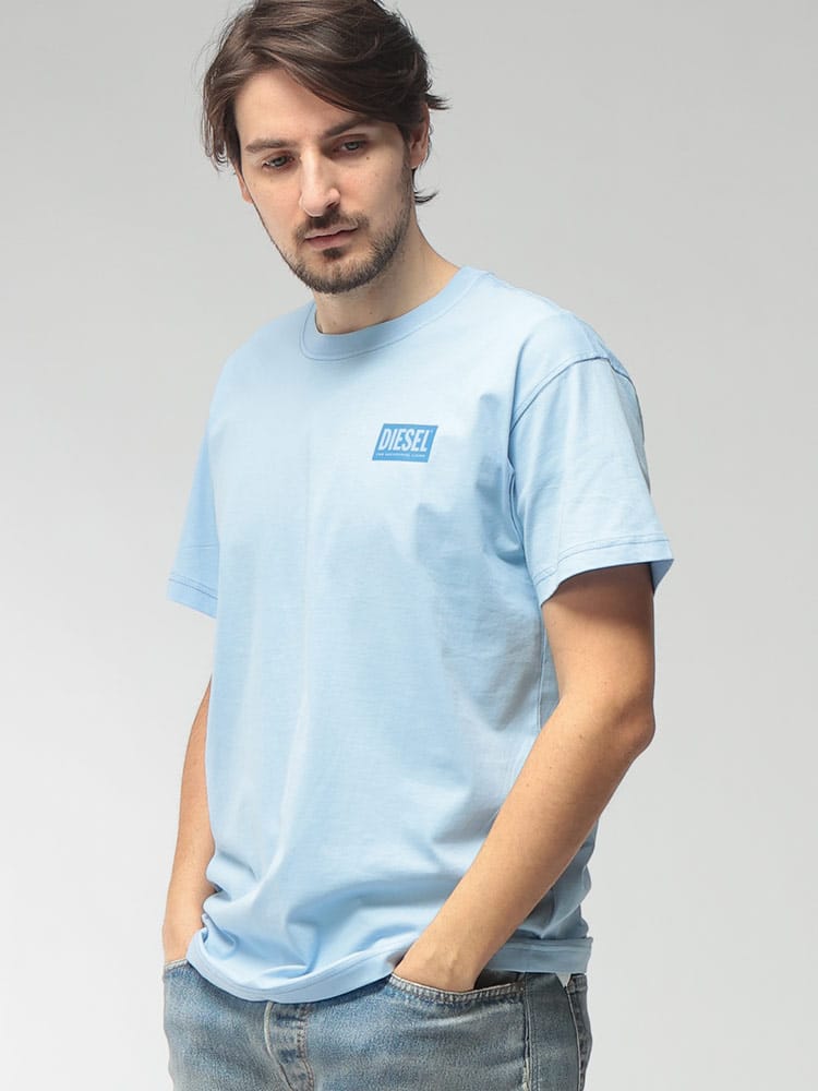 DIESEL (ディーゼル) メンズ Tシャツ 半袖 ボックスロゴ クルーネック カットソー DSA209750QIAM