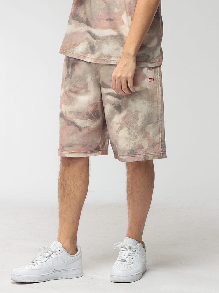 DIESEL (ディーゼル) メンズ ショートパンツ 迷彩柄 スウェット ショーツ DSA202190WFCX