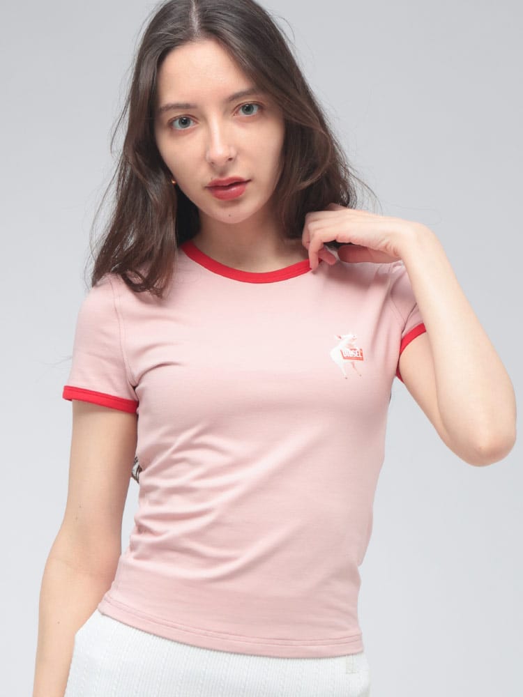 DIESEL (ディーゼル) レディース Tシャツ 半袖 T-UNCUTIES-LONG-S12 