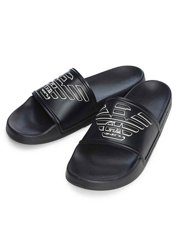 EMPORIO ARMANI (エンポリオアルマーニ) メンズ サンダル イーグルロゴ スライドサンダル EASEX42AF22189