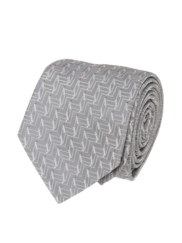 EMPORIO ARMANI (エンポリオアルマーニ) メンズ ネクタイ シルク100％ ヘリンボン＆ドット タイ EAEM1344TE19705