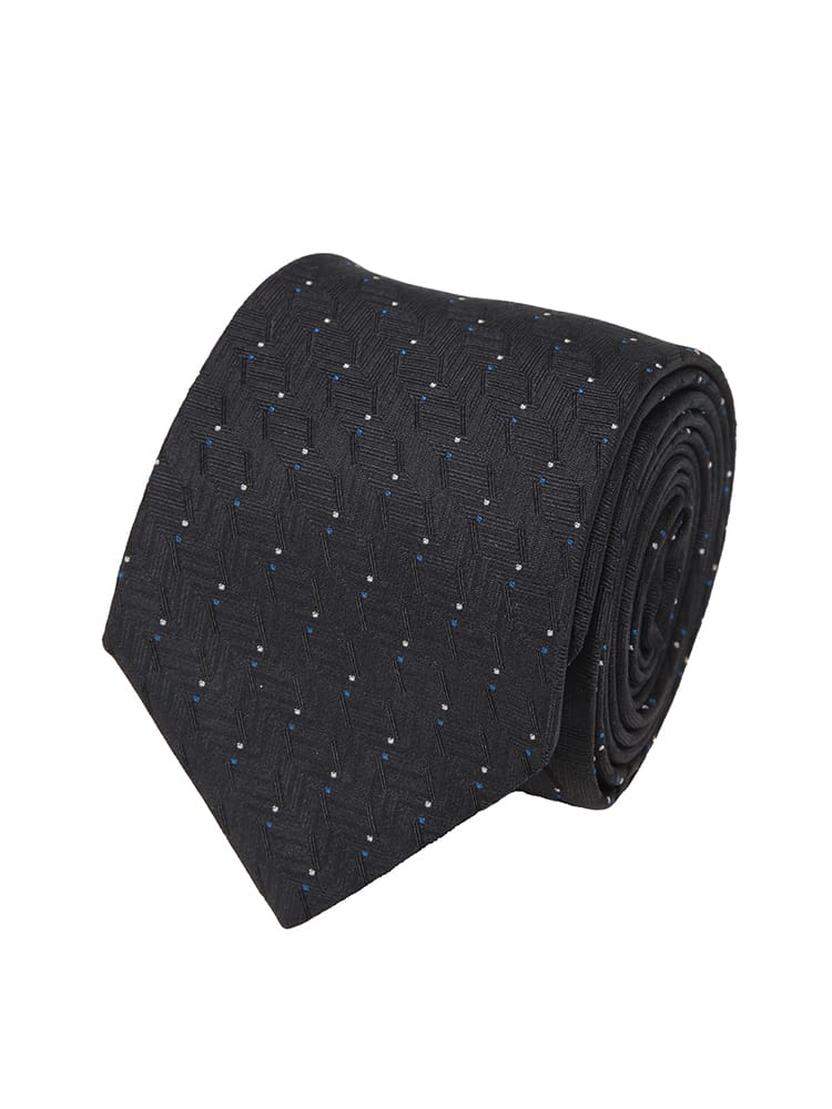 EMPORIO ARMANI (エンポリオアルマーニ) メンズ ネクタイ シルク100％ ヘリンボン＆ドット タイ EAEM1344TE19705
