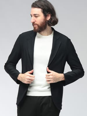 EMPORIO ARMANI (エンポリオアルマーニ) メンズ シングル ジャケット セットアップジャケットTECHNO JERSEY 3Dマイクロテクスチャー テクニカルジャージー テーラードジャケット EAEM0142TE11109