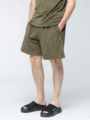 EMPORIO ARMANI (エンポリオアルマーニ) メンズ ショート パンツ モノグラム イーグルロゴ モノグラム パイル地 ショーツ EASEM695AF20449