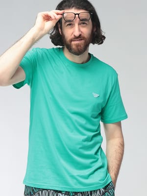 EMPORIO ARMANI (エンポリオアルマーニ) メンズ Tシャツ 半袖 イーグルロゴワッペン ワンポイント イーグルワッペン クルーネック カットソー EASEM574AF20424