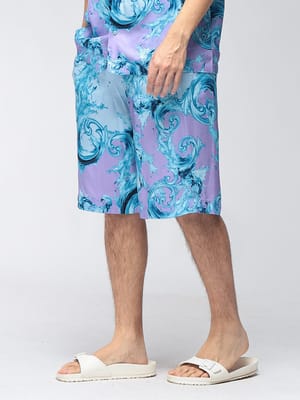VERSACE JEANS COUTURE (ヴェルサーチェ ジーンズ クチュール) メンズ ショートパンツ レーヨン ウォータープリント ショーツ VC80GAD10B