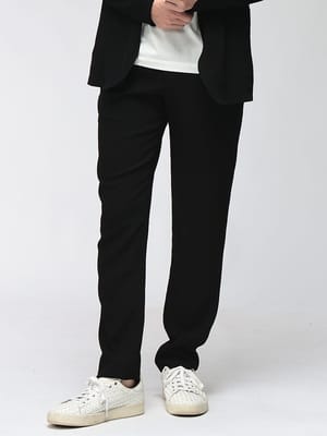 EMPORIO ARMANI (エンポリオアルマーニ) メンズ テーパードパンツ シアサッカー ワンタック パンツ EAEM0496TE20593
