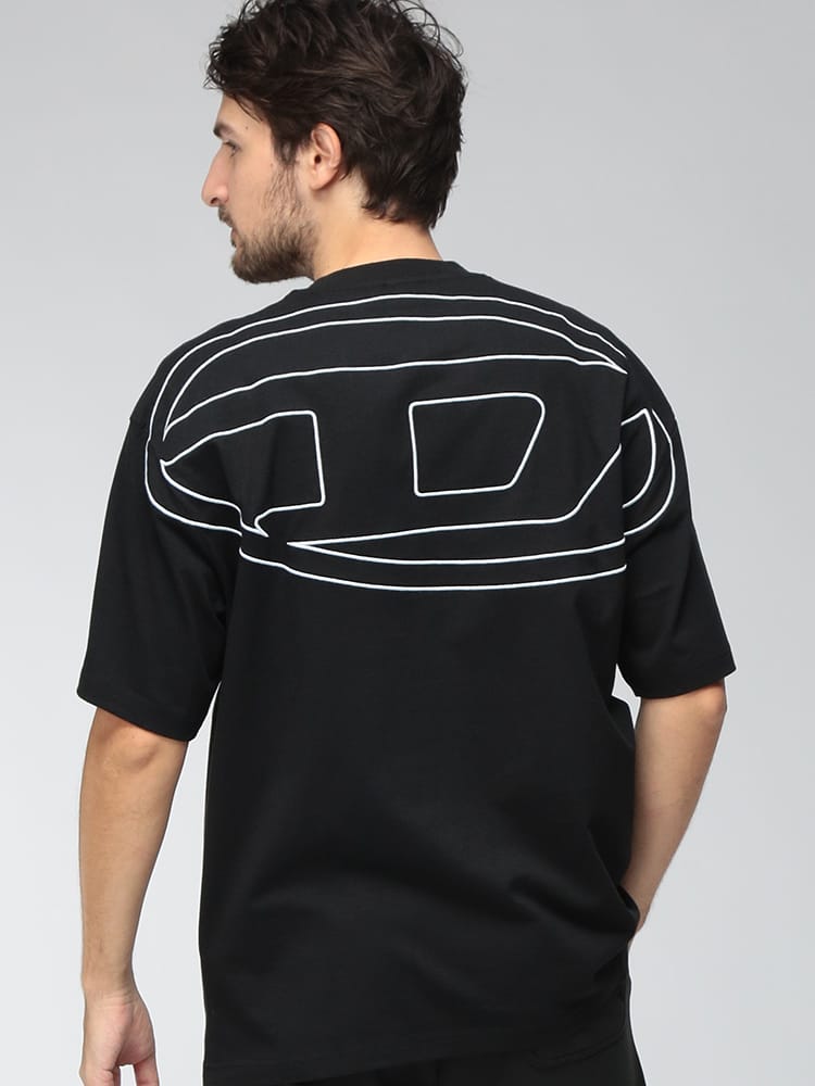 DIESEL (ディーゼル) メンズ Tシャツ 半袖 オーバルD 刺繍 クルーネック ショートスリーブ カットソー DSA113020HGAM