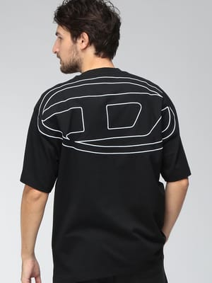 DIESEL (ディーゼル) メンズ Tシャツ 半袖 オーバルD 刺繍 クルーネック ショートスリーブ カットソー DSA113020HGAM