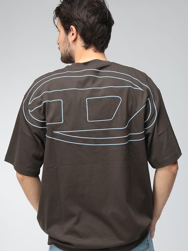 DIESEL (ディーゼル) メンズ Tシャツ 半袖 オーバルD 刺繍 クルーネック ショートスリーブ カットソー DSA113020HGAM