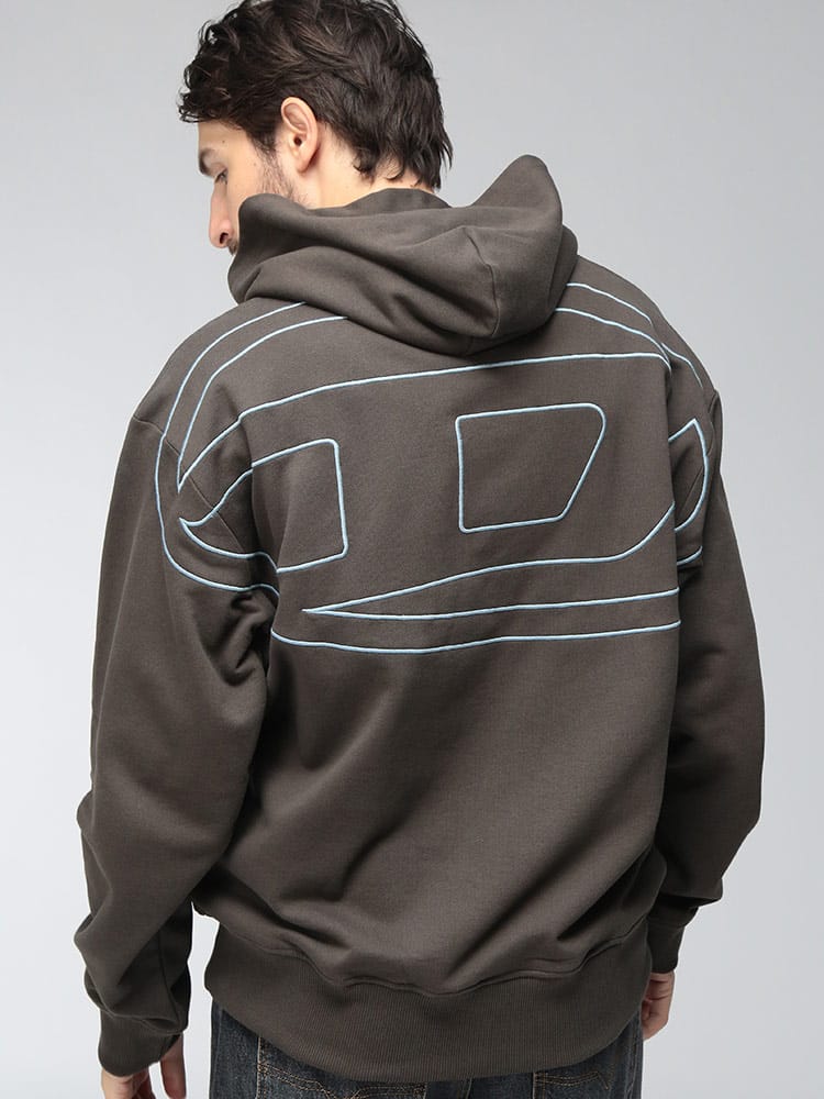 DIESEL (ディーゼル) メンズ パーカー オーバルD刺繍 レギュラーフィット プルオーバー パーカー DSA113040GYCJ