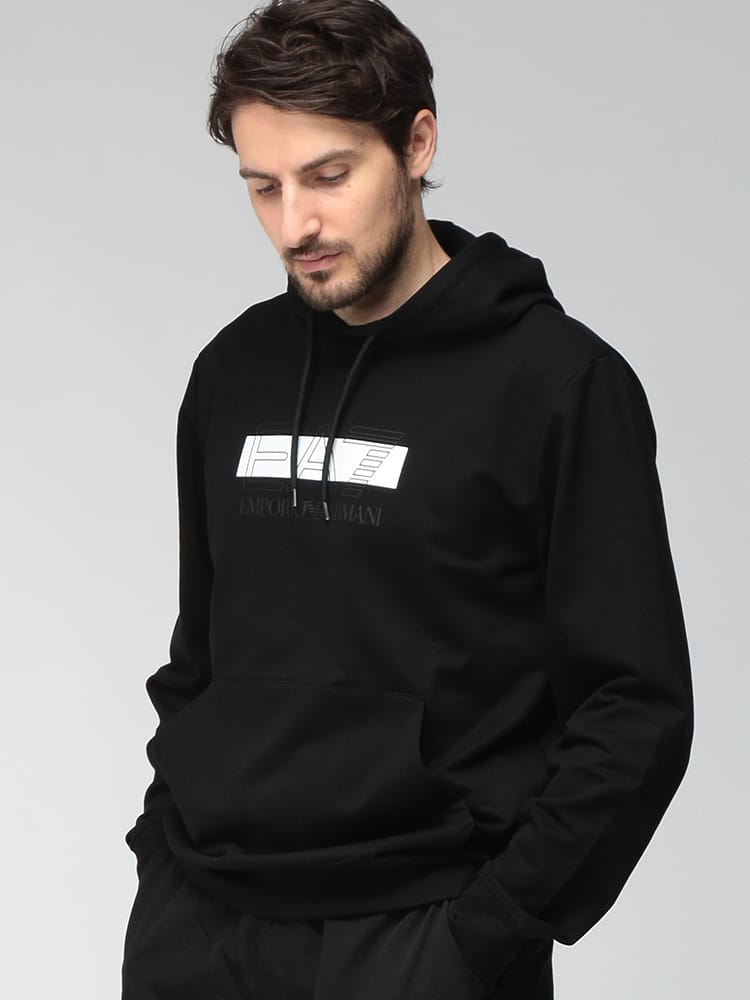 EMPORIO ARMANI (エンポリオアルマーニ) メンズ パーカー EC限定 EA7 ロゴプリント スウェット プルオーバー パーカー EA7M2420AF13512