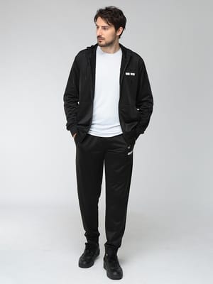 EMPORIO ARMANI (エンポリオアルマーニ) メンズ ジャージ セットアップ EA7 胸ロゴ 裏起毛 ダブルジップ フーディー トラックスーツ EA7M2432AF12449