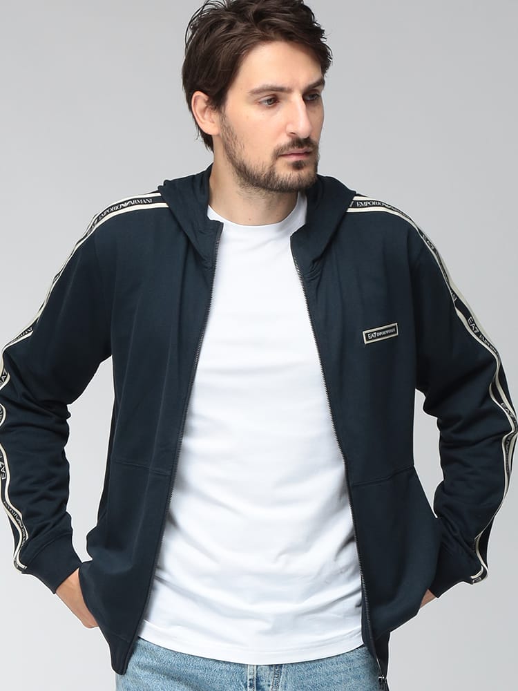 EMPORIO ARMANI (エンポリオアルマーニ) メンズ パーカー EA7 ロゴラバーライン ダブルジップ パーカー EA7M2192AF13512