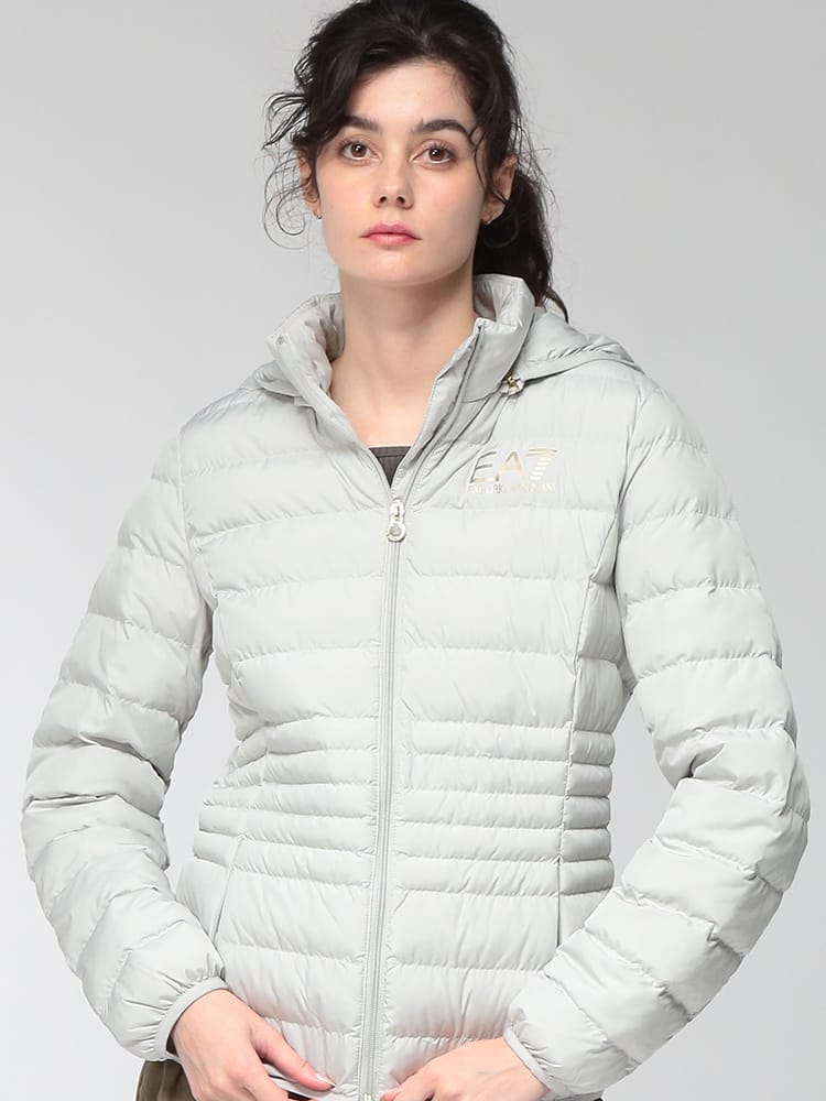 EMPORIO ARMANI (エンポリオアルマーニ) レディース ジャケット フード付き テクニカルファブリック パディング CORE LADY EA7L8NTB23TNF8