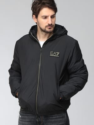 EMPORIO ARMANI (エンポリオアルマーニ) メンズ 中綿 フーディージャケット  EA7 プレミアムレベル ダブルジップ ナイロン ブルゾン EA7M2102AF25720