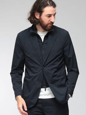 EMPORIO ARMANI (エンポリオアルマーニ) メンズ テーラードジャケット セットアップ対応 ライナー着脱 ストレッチナイロン シングルブレスト 2WAYブレザー EAEM7078AF27876