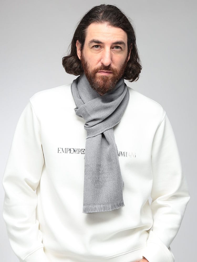 EMPORIO ARMANI (エンポリオアルマーニ) メンズ マフラー イーグルロゴ フリンジ ストール EAEM7068AF28986