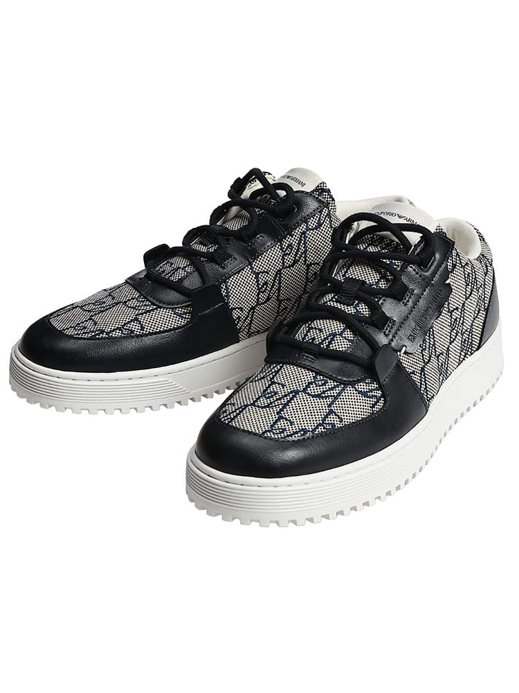 EMPORIO ARMANI (エンポリオアルマーニ) メンズ スニーカー EAモノグラム ローカットスニーカー EAEM7362AF29506