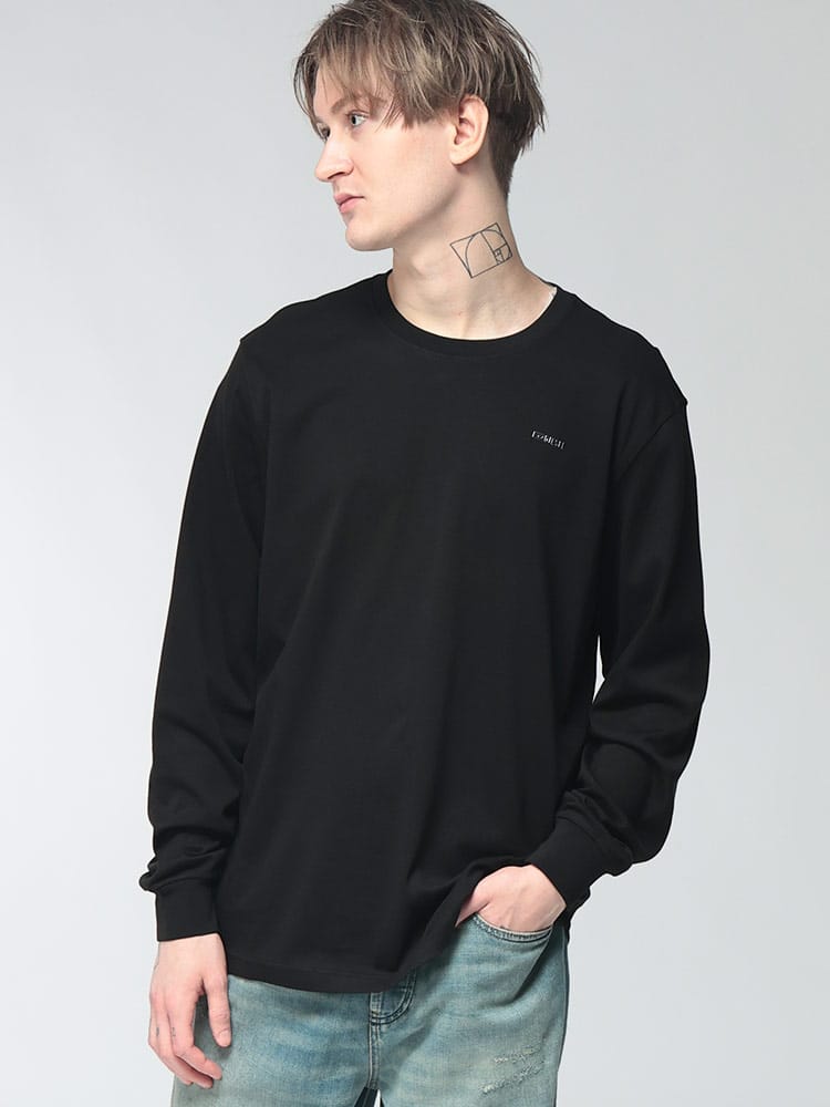 DIESEL (ディーゼル) メンズ Tシャツ 長袖 メタルプレート クルーネック カットソー DSA230250AIJU