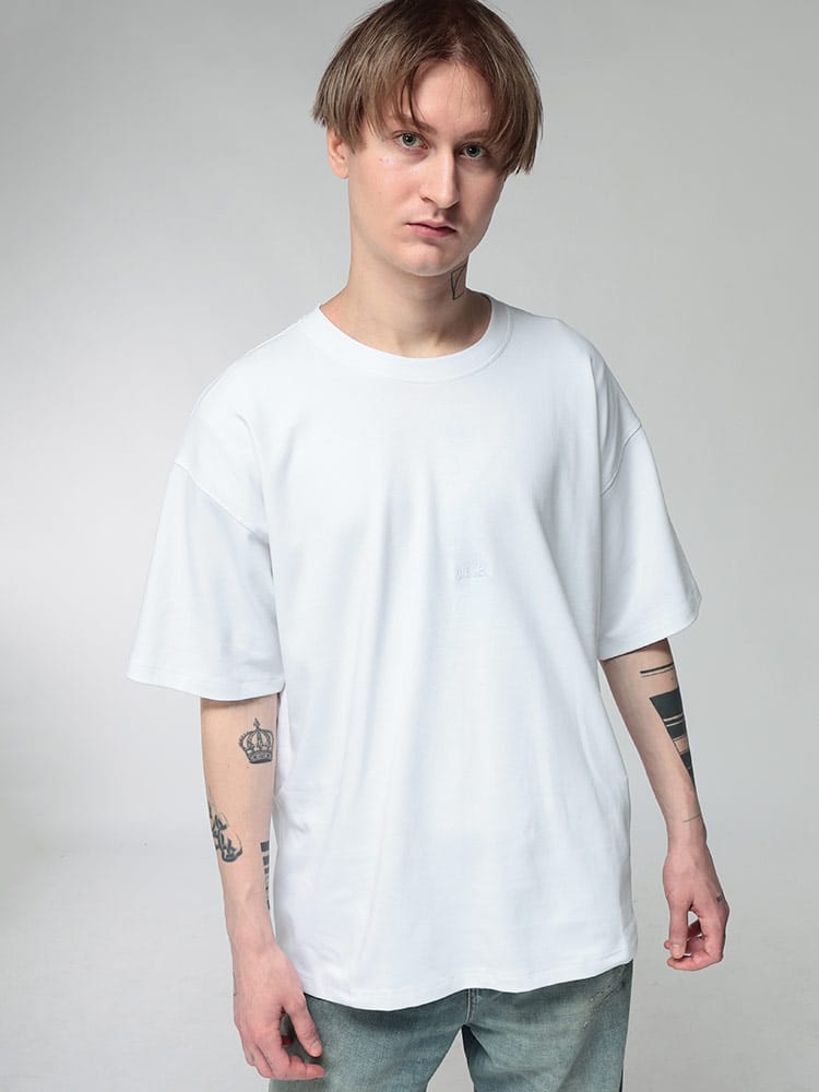 DIESEL (ディーゼル) メンズ Tシャツ 半袖 ミニロゴ クルーネック カットソー DSA240950CJCU