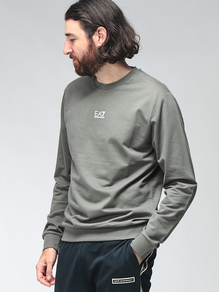 EMPORIO ARMANI (エンポリオアルマーニ) メンズ トレーナー 長袖 ミニロゴ クルーネック スウェット EA78NPM30PJVRZ0