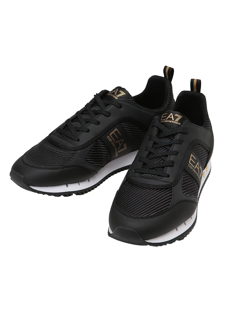EMPORIO ARMANI (エンポリオアルマーニ) メンズ スニーカー カーボン サイドロゴ レースアップ ローカットスニーカー EA7X337AF18613