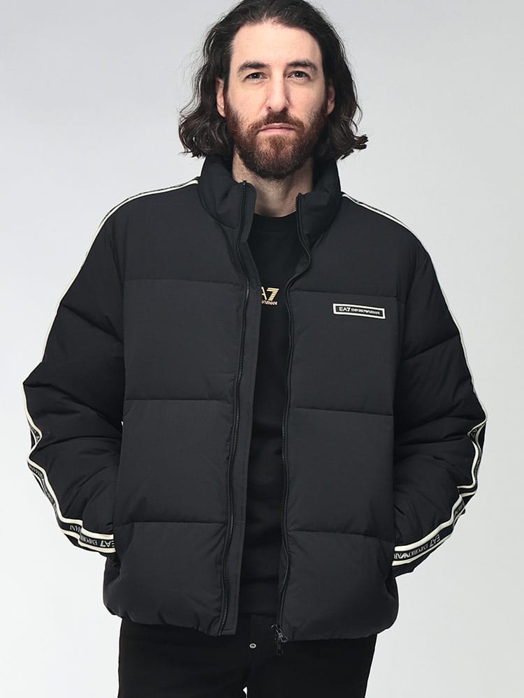 EMPORIO ARMANI (エンポリオアルマーニ) メンズ 中綿 ジャケット ラインロゴ フルジップ ブルゾン EA7M2199AF21509