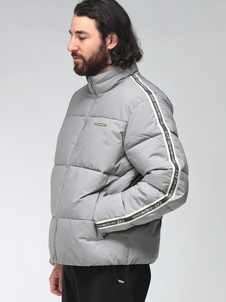 EMPORIO ARMANI (エンポリオアルマーニ) メンズ 中綿 ジャケット ラインロゴ フルジップ ブルゾン EA7M2199AF21509