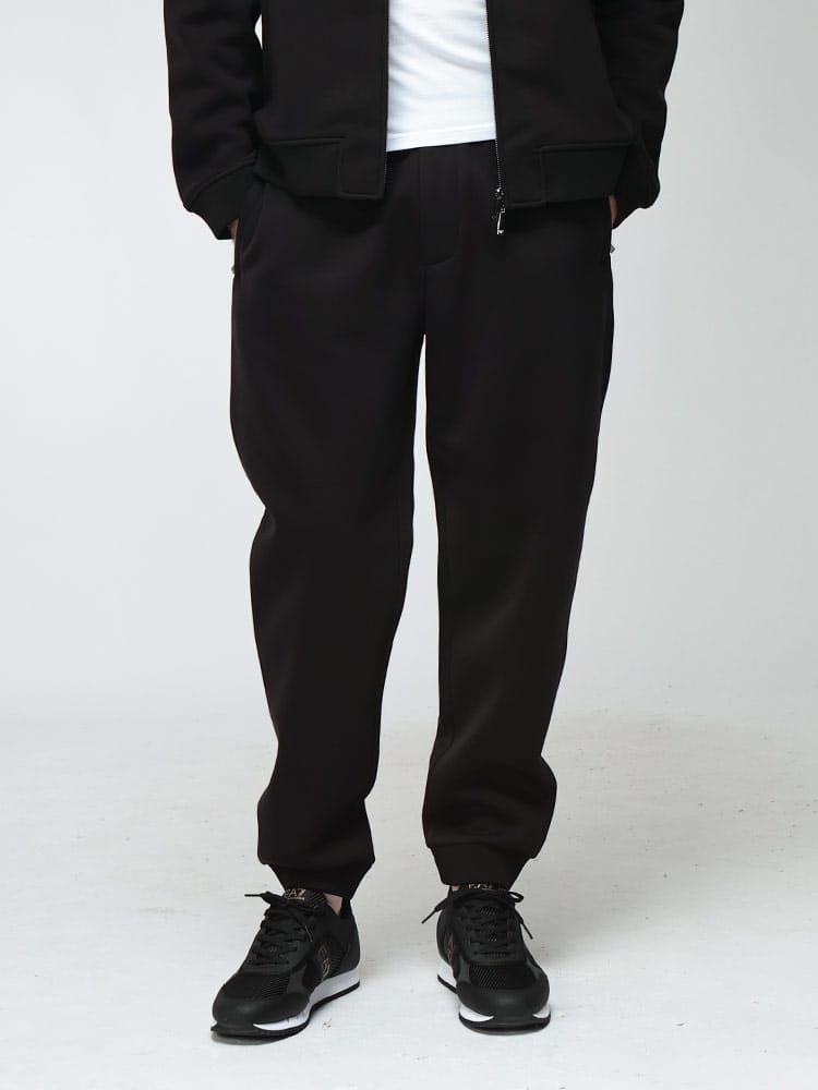 EMPORIO ARMANI (エンポリオアルマーニ) メンズ スウェットパンツ プレートロゴ 無地 ロングパンツ EAEM7347AF17545
