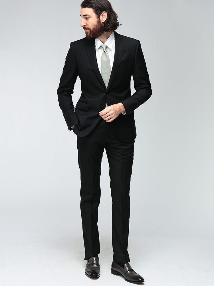 EMPORIO ARMANI (エンポリオアルマーニ) メンズ スーツ ウールサージ 無地 シングル2ツ釦 ノータック EAEM0098TE22930