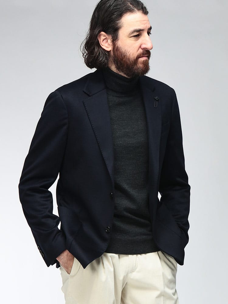 LARDINI (ラルディーニ) メンズ テーラードジャケット カシミヤ シングルブレスト ジャケット LD6202IF67546