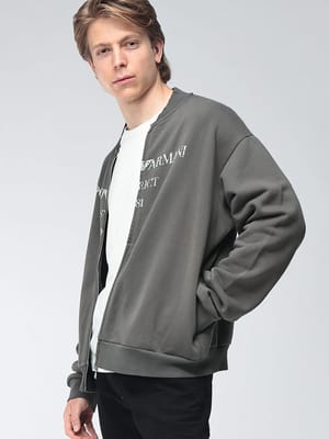 EMPORIO ARMANI (エンポリオアルマーニ) メンズ ジャケット 裏毛 フロントロゴ フルジップ スウェットブルゾン EAEM7282AF29522