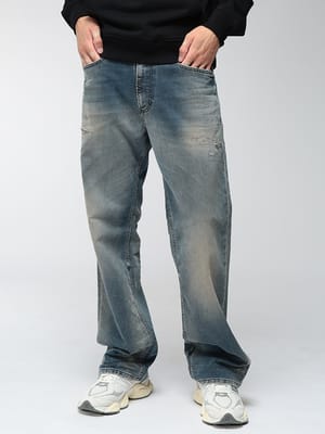 DIESEL (ディーゼル) メンズ ジーンズ ストレッチ ダメージ加工 ジップフライ デニムパンツ JOGG DSA23795068WY