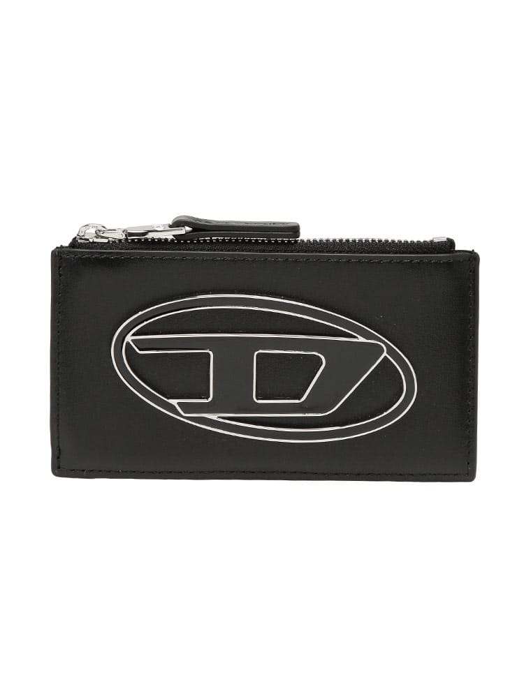 DIESEL (ディーゼル) レディース カードケース オーバルD カウレザー オーバルDロゴ メタルプレート ジップ フラグメントケース DSLX10270PR818