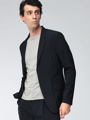 EMPORIO ARMANI (エンポリオアルマーニ) メンズ テーラードジャケット ストレッチ シングル 2ツ釦 ジャケット TRAVEL STRETCH EAEM6347AF21368