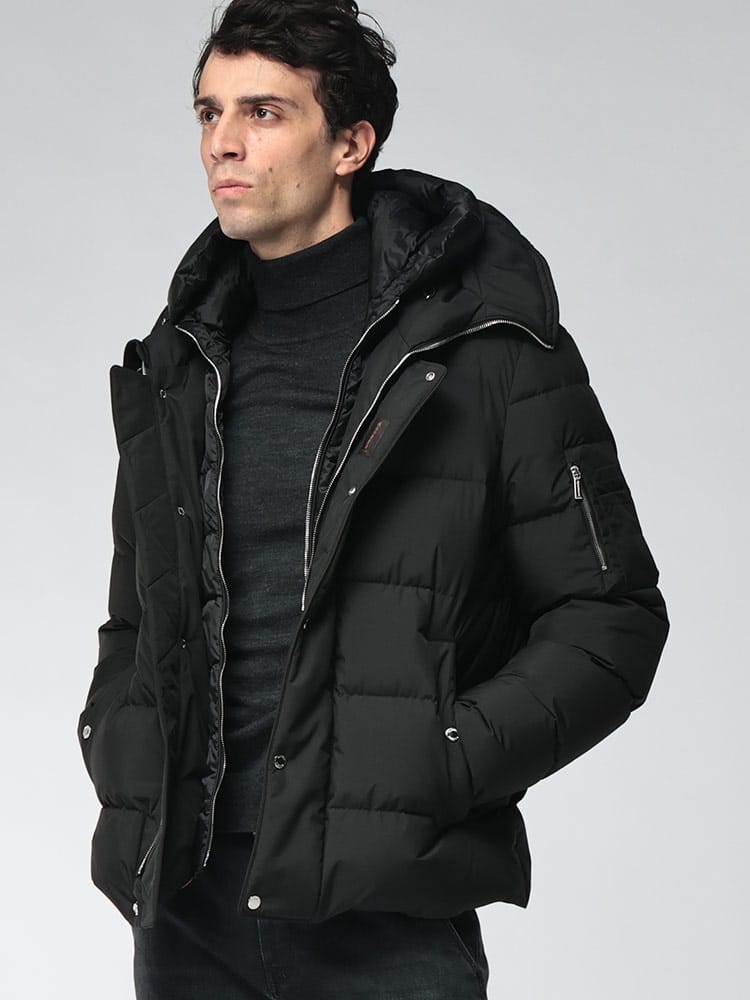 MOORER (ムーレー) メンズ ダウンジャケット インナーフード フルジップ ジャケット JESSE-STP MRMOUGI101001