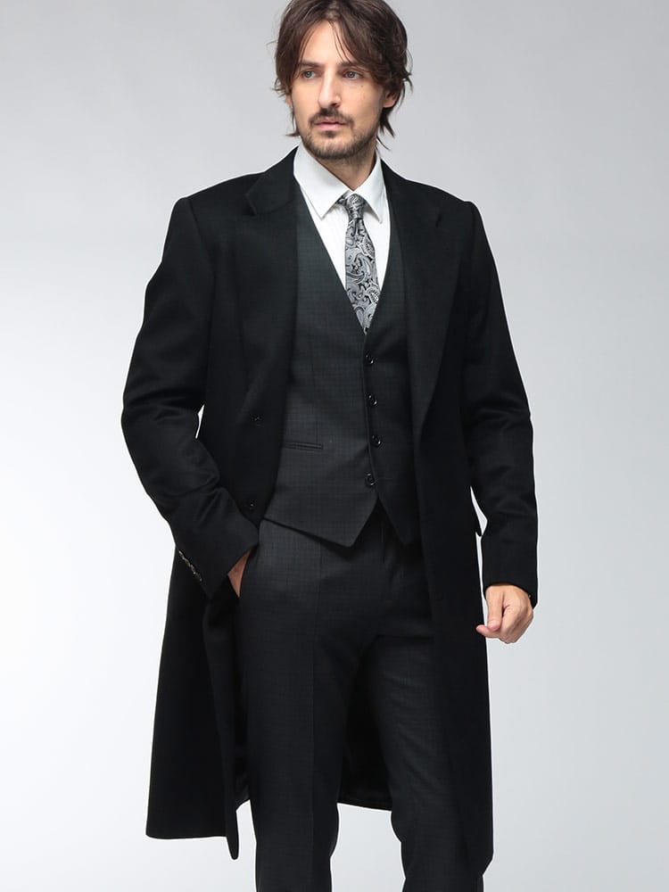 EMPORIO ARMANI (エンポリオアルマーニ) メンズ カシミヤ チェスターコート カシミヤ100％ 3ボタン チェスター ロング コート EAEM5228AF19826