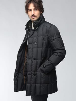 MOORER (ムーレー) メンズ ダウンコート MORRIS ボアファー着脱 撥水コーティング ダブルブレスト ダウンジャケット モーリス MRMOUGI200309