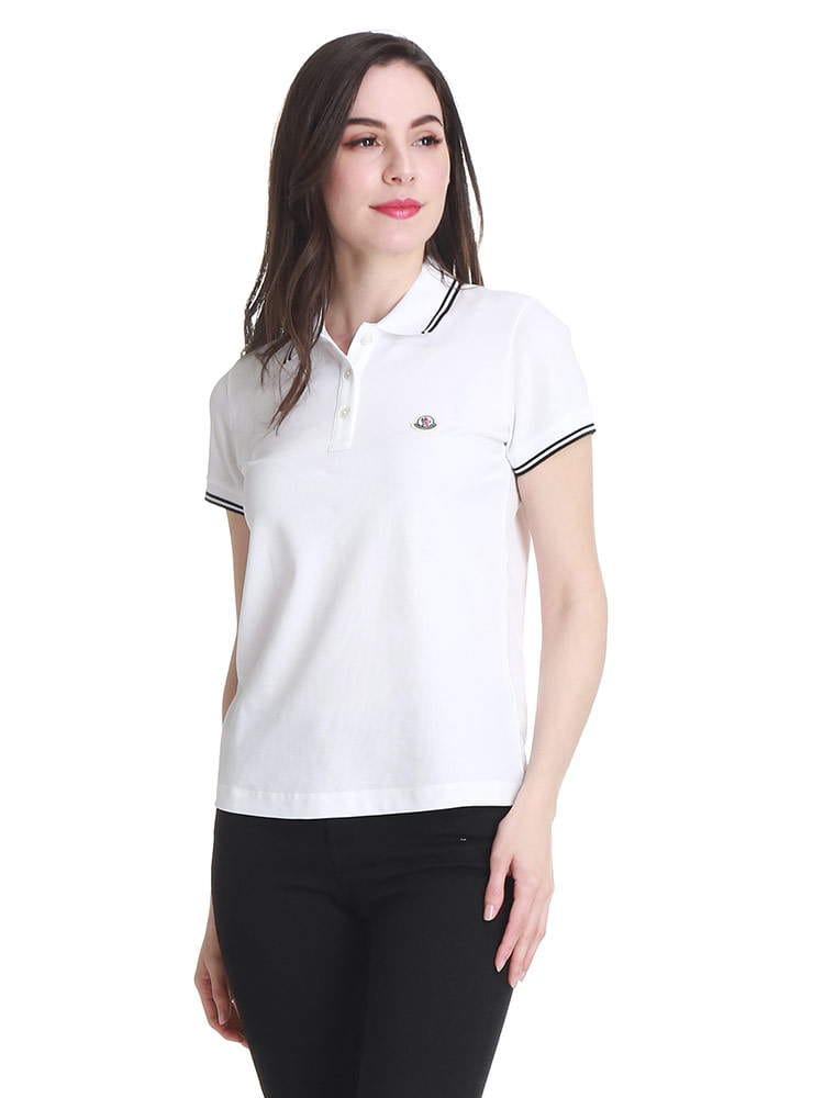 MONCLER (モンクレール) 襟ライン ワンポイント 半袖 ポロシャツ MCL8A7020084667 レディース