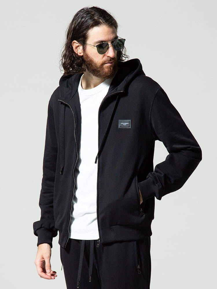DOLCE & GABBANA (ドルチェアンドガッバーナ) ワンポイント フルジップ スウェット パーカー DGG9PD2TFU7DU メンズ