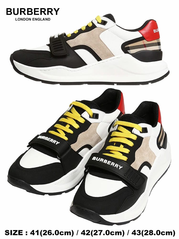 BURBERRY (バーバリー) ナイロン スエード チェック スニーカー BB8027350