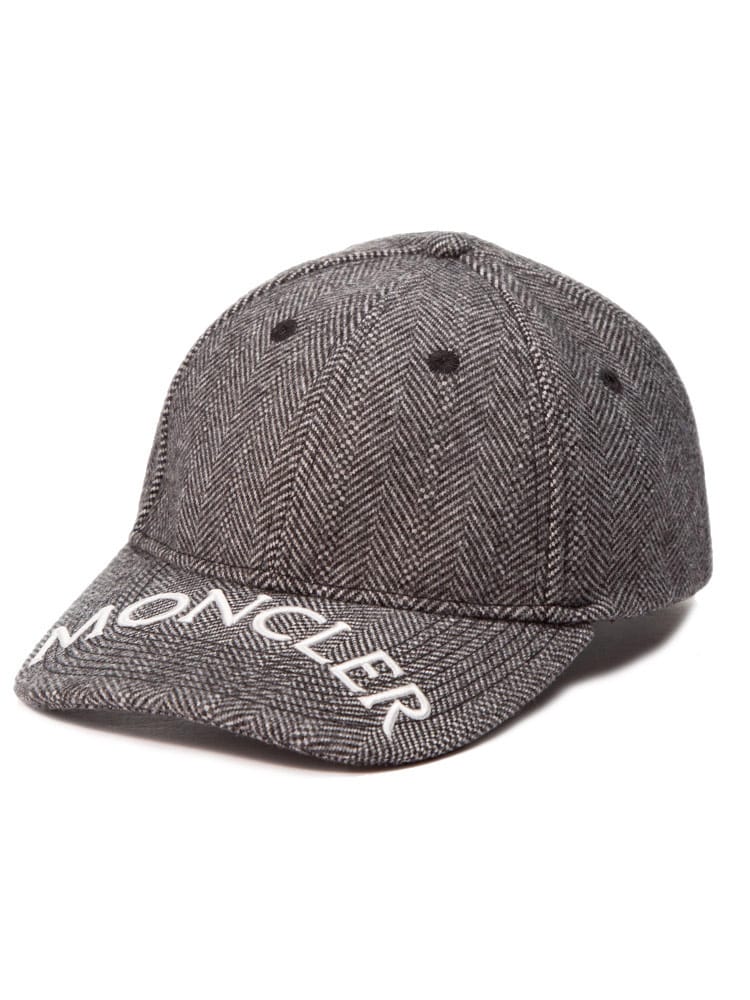 MONCLER (モンクレール) ヘリンボーン ロゴ刺繍 キャップ MC3B00020595EL