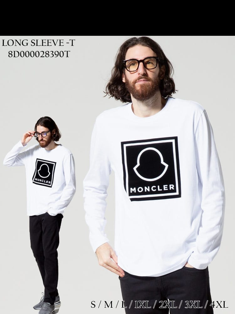 MONCLER (モンクレール) フロントロゴ クルーネック 長袖 Tシャツ MC8D000028390T