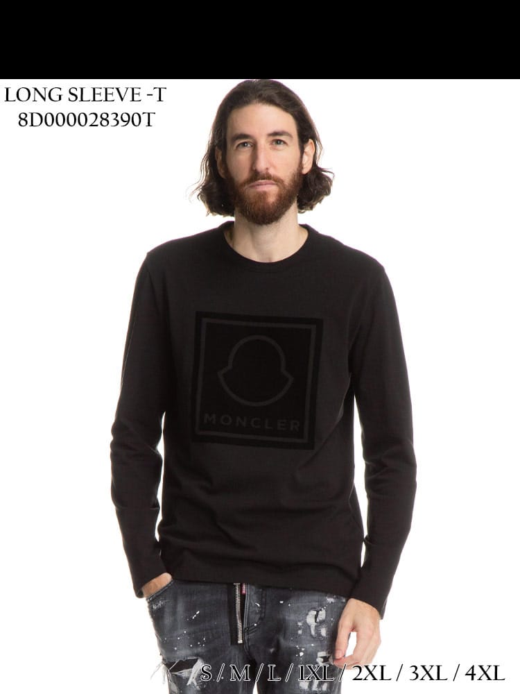 MONCLER (モンクレール) フロントロゴ クルーネック 長袖 Tシャツ MC8D000028390T