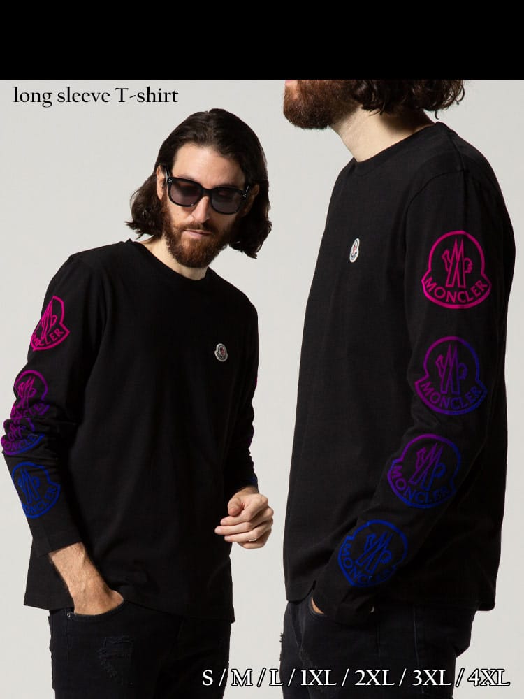 MONCLER (モンクレール) 袖ロゴマーク クルーネック 長袖 Tシャツ MC8D00011829H8