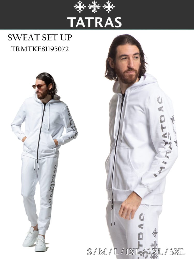 TATRAS (タトラス) サイドラメロゴ フルジップ パーカー ロングパンツ セットアップ TRMTKE81195072 メンズ スウェット