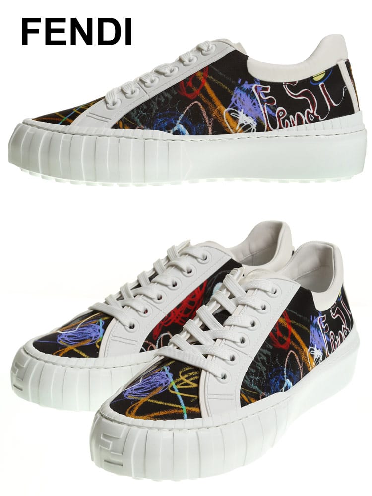 FENDI フェンディ ナイロン レザー マルチカラー ローカットスニーカー ブランド メンズ 靴 FD7E1461AFI1