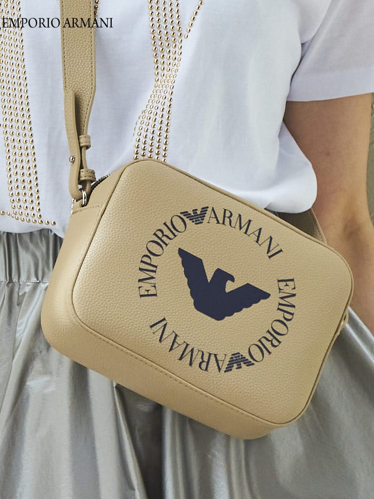 EMPORIO ARMANI (エンポリオ アルマーニ) レディース バッグ サークルロゴ ジップ ショルダーバッグ EALY3B092Y330E